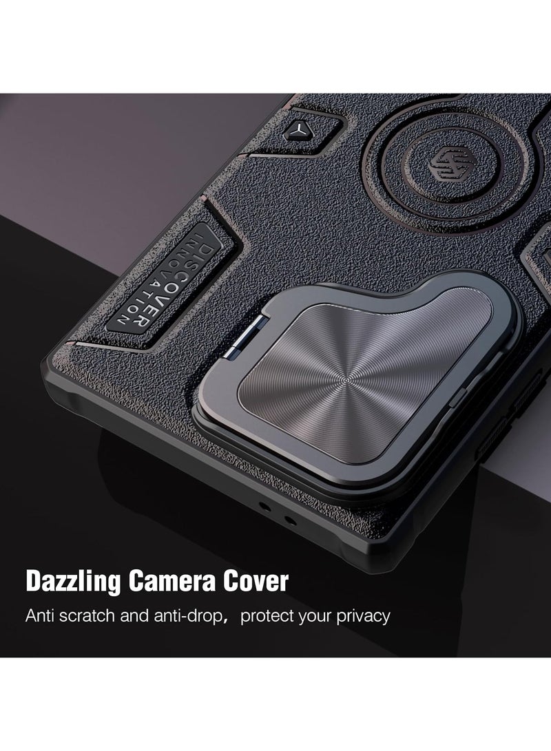 Nillkin Magnetic for Samsung Galaxy S24 Ultra Case, Compatible with MagSafe Case with Invisible Kickstand & Camera Cover, Heavy Duty Magnetic Phone Case for Samsung Galaxy S24 Ultra, Black - Image 5