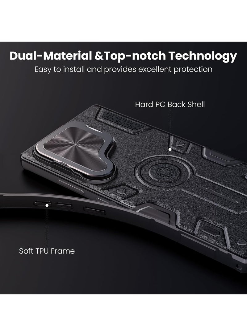 Nillkin Magnetic for Samsung Galaxy S24 Ultra Case, Compatible with MagSafe Case with Invisible Kickstand & Camera Cover, Heavy Duty Magnetic Phone Case for Samsung Galaxy S24 Ultra, Black - Image 2