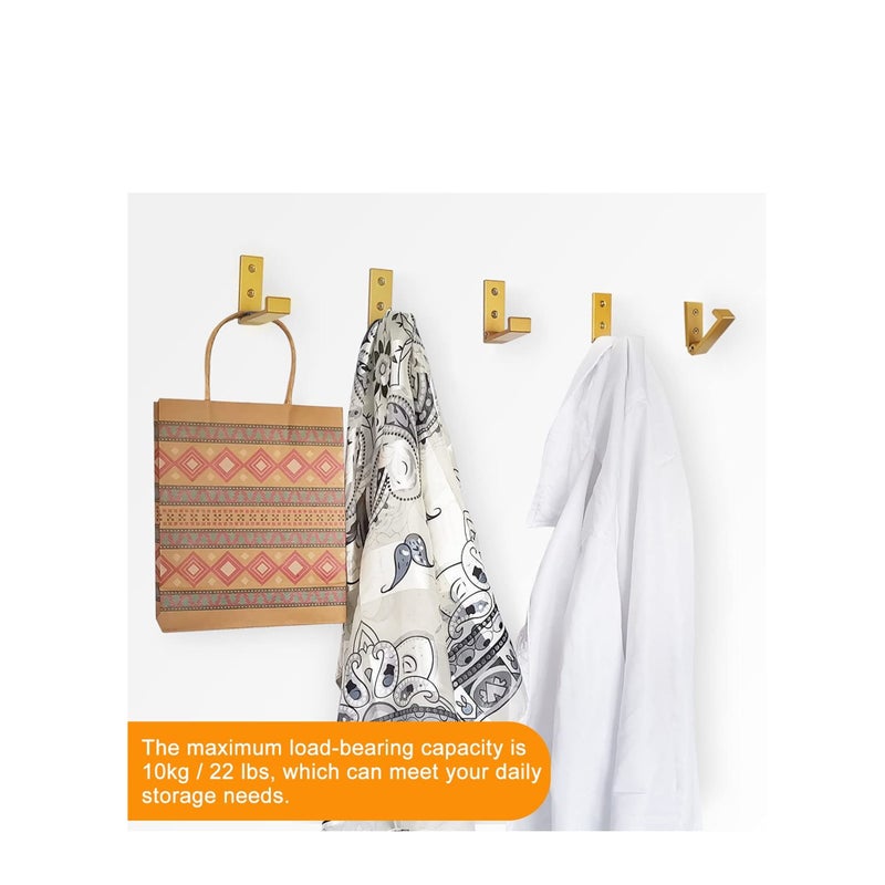 SOLARAE 5 Pcs Folding Coat Hooks Wall Hooks for Hanging Coat Towel Hooks Hardware Heavy Duty Aluminum Alloy Headphone Holder Hooks No Rust Wall Mounted Bags Fitness Equipment - Image 2