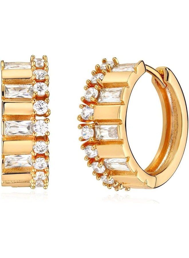 Mevecco Women Huggie Earrings Gold Hoop Sleeper 14K Gold Filled Small Simple Handmade Hypoallergenic Everyday Jewelry - Image 1