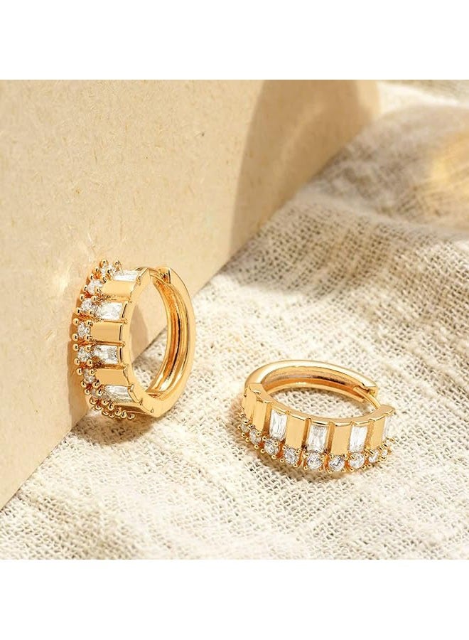 Mevecco Women Huggie Earrings Gold Hoop Sleeper 14K Gold Filled Small Simple Handmade Hypoallergenic Everyday Jewelry - Image 5