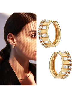 Mevecco Women Huggie Earrings Gold Hoop Sleeper 14K Gold Filled Small Simple Handmade Hypoallergenic Everyday Jewelry  - Image 3