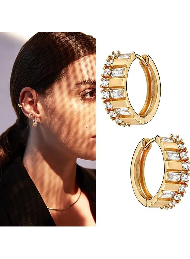 Mevecco Women Huggie Earrings Gold Hoop Sleeper 14K Gold Filled Small Simple Handmade Hypoallergenic Everyday Jewelry - Image 3