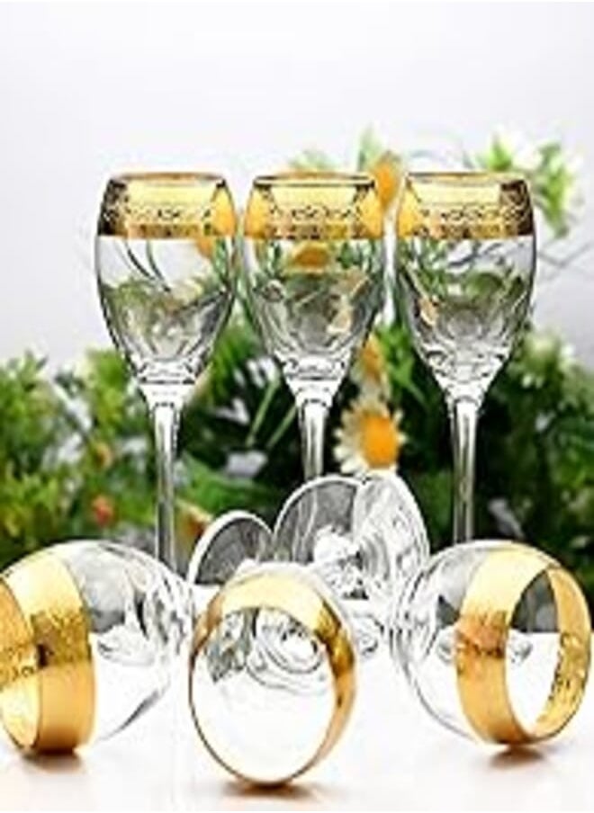 segaey - Segaey VENUE Glass/Turkish VEN 553/245 cc - 8 Oz / 6 Pcs/Golden Rim/Elegant design, Trusted Brand, Attractive shape of Sparkling Drink, Smoothies, Juices, Cocktails/High Quality Materials - Image 1