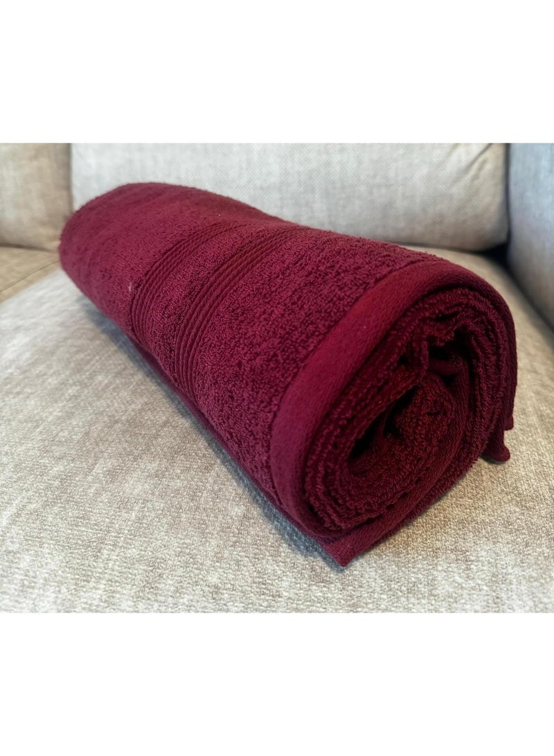 م اكس م منشفة حمام 100% قطن، 600 جرام لكل متر مربع قطن ممتاز، مناشف حمام فاخرة للحمام (مارون) - Image 5