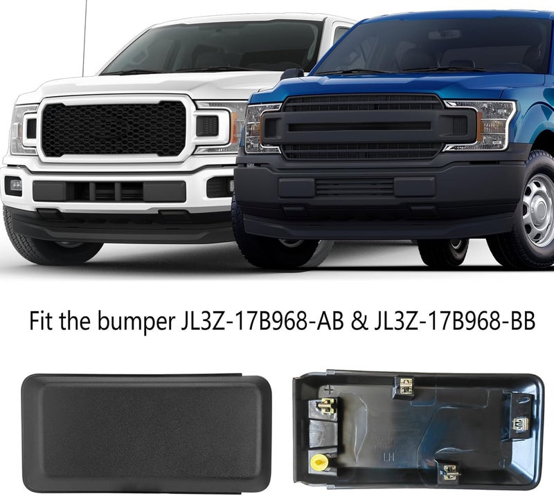 KYYET Pair Left Right Front Bumper Guards Pads Inserts End Caps Cover Trim Grill Replacement For F150 F-150 2018-2020 Salt resistant coating - Image 2