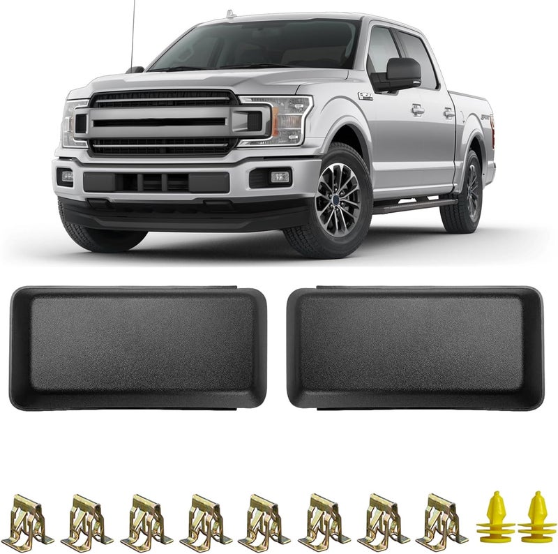 KYYET Pair Left Right Front Bumper Guards Pads Inserts End Caps Cover Trim Grill Replacement For F150 F-150 2018-2020 Salt resistant coating - Image 1