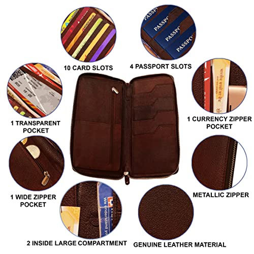 ABYS Genuine Leather Dark Brown Passport Holder||Card Holder||Wallet for Women and Girl's - Image 4
