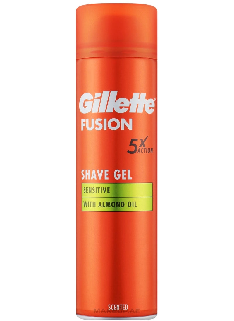 Fusion 5 Shave Gel Sensitive With Almond Oil 200 ml