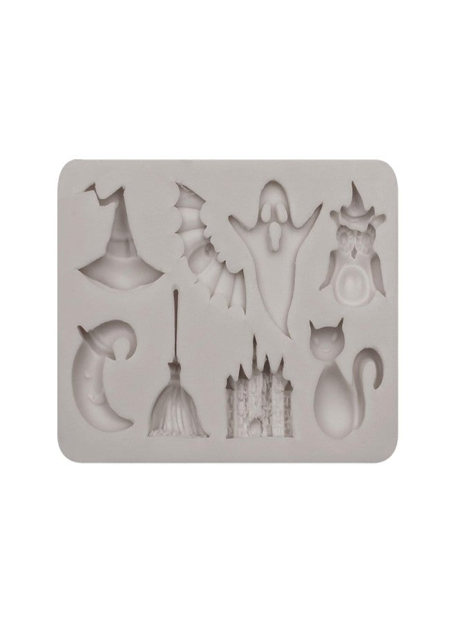 Caregene Halloween Silicone Molds Set, Witch Cat Ghost Moon Castle Pumpkin Face Candy Mold, Halloween Chocolate Making Decorating Tools - Image 5