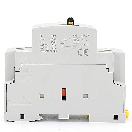 EuroControls Din Type 32 Amps 2 Pole Modular Power Contactor 220 Volt AC with Manual Override - Low Switching Noise - 2 Pole Mcb size - Image 5