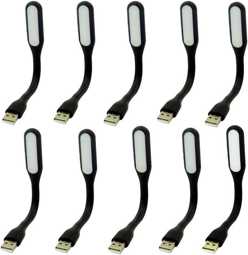MaiJin 10 pieces – Flexible Mini USB LED Lamp for Laptop PC Outdoor Low Consumption Gift Night Book Reading (Black) - Image 4