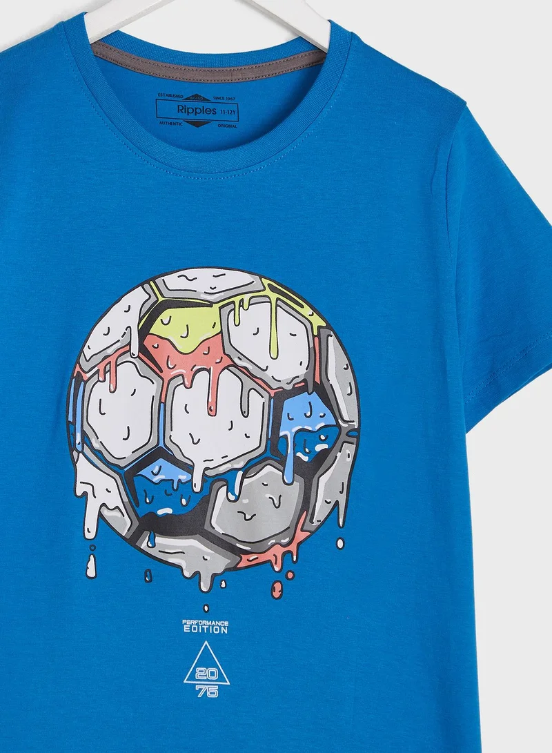 Ripples Round Neck Printed T-Shirts