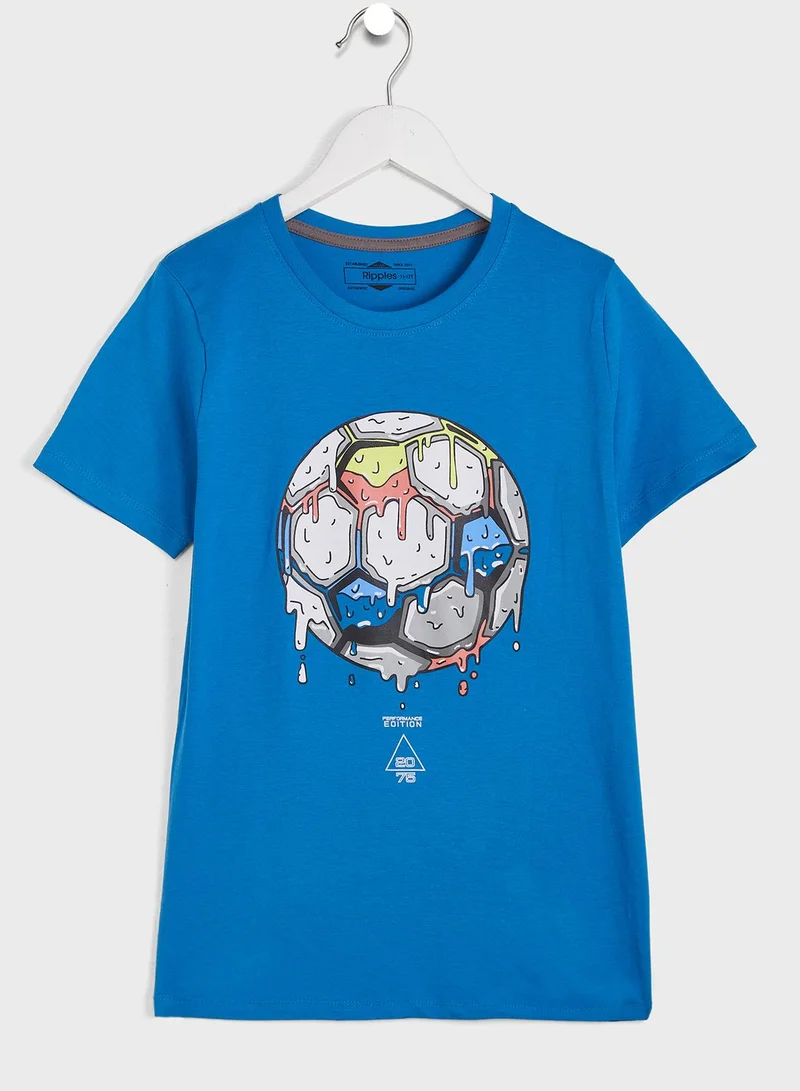 Ripples Round Neck Printed T-Shirts