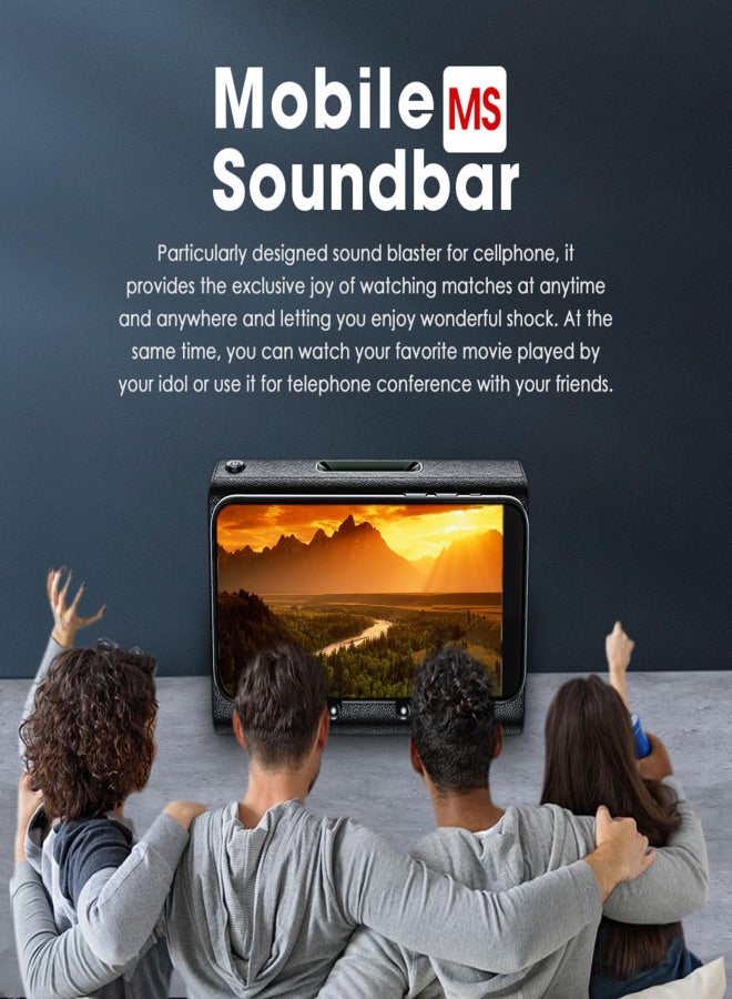 بلوديو مكبر صوت بلوديو إم إس المحمول، مكبر صوت لاسلكي يعمل بتقنية الحث مع حامل هاتف مزود بمستشعر، مكبر صوت صغير. - Image 3