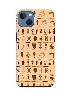 Tough Pro Case for iPhone 15 Dual Layer Hybrid PC TPU Customized Mobile Cover Matte Finish Phone Case - Tribal Hieroglyphics
