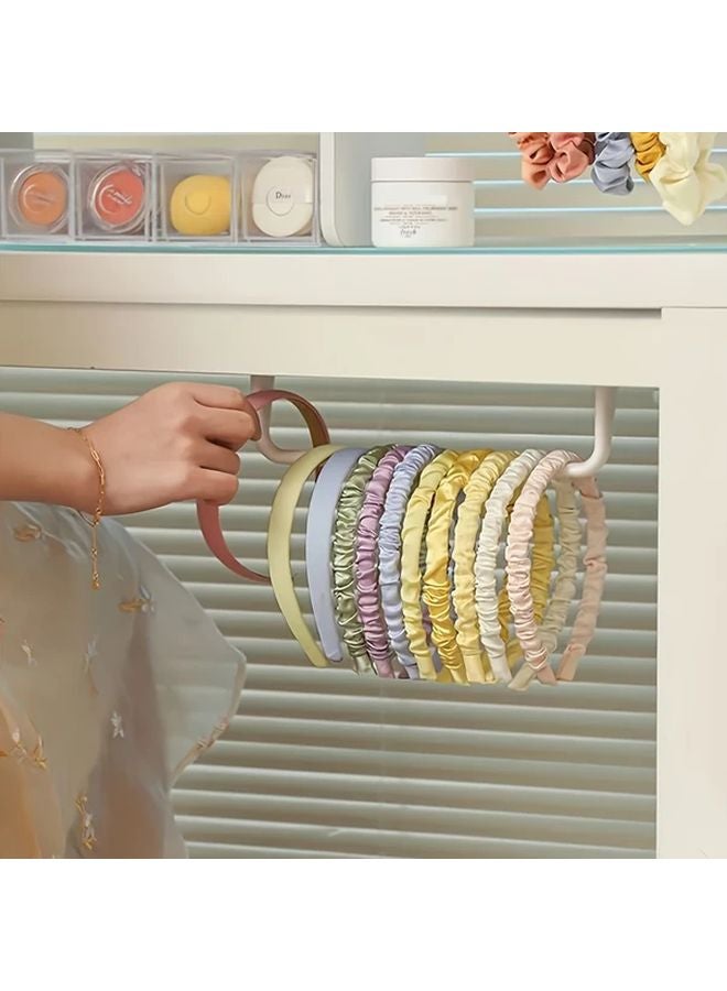 White Hanging Jewelry Rack Organizer For Headbands Hair Ties Bathroom Vanity Storage - Image 4