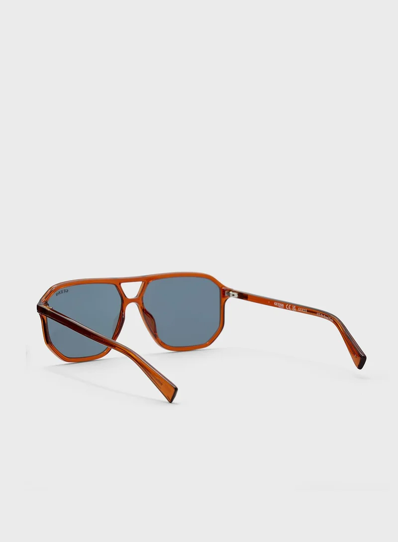 GUESS Full Rim Hexagon Sunglasses