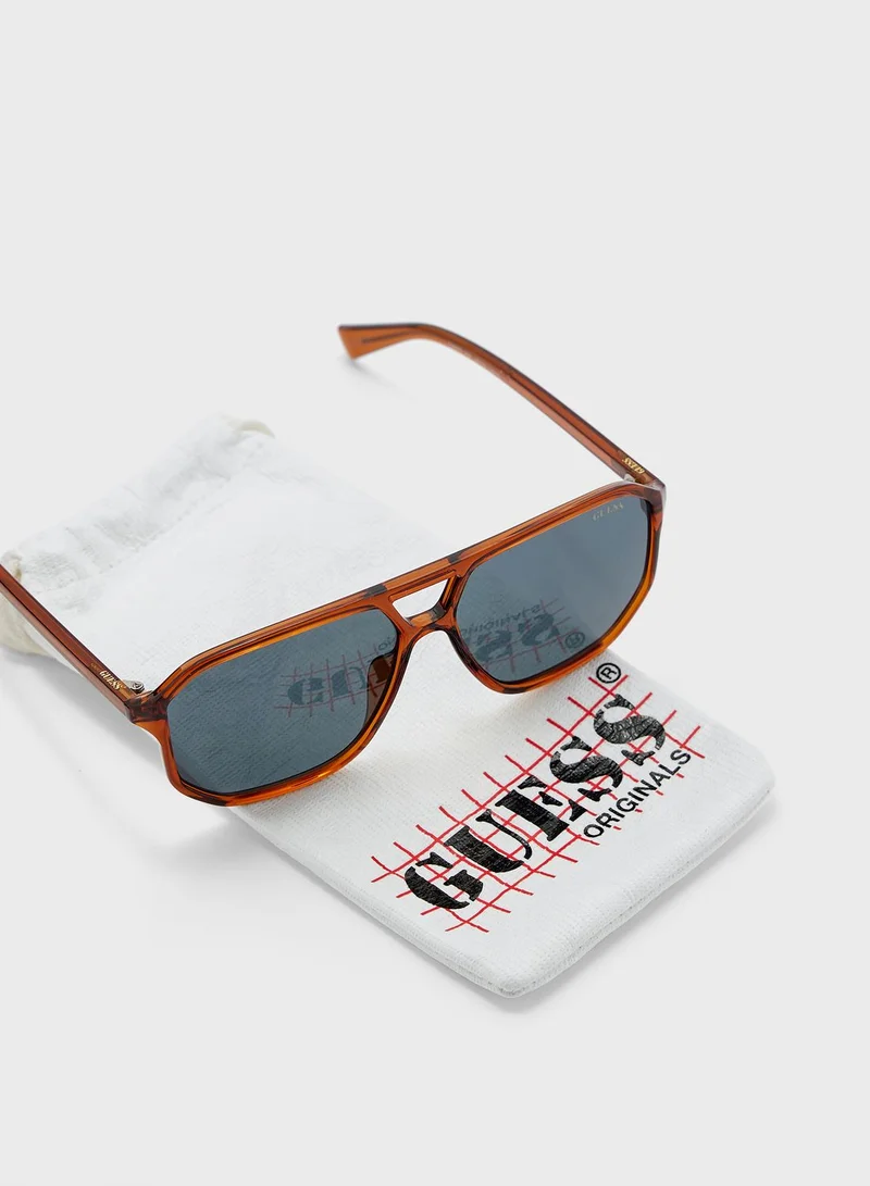 GUESS Full Rim Hexagon Sunglasses