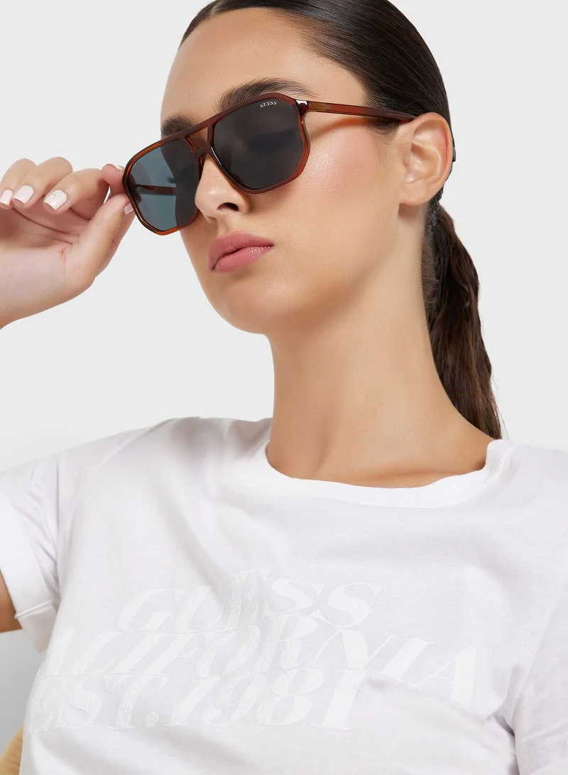 GUESS Full Rim Hexagon Sunglasses