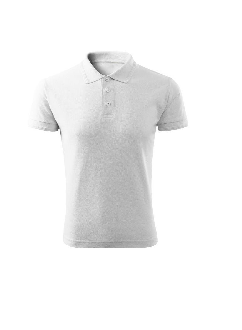 برينت شوب فور مي البالغين الأساسية جنس واحد بولو قصيرة الأكمام tshirt 220 gsm أبيض - Image 1