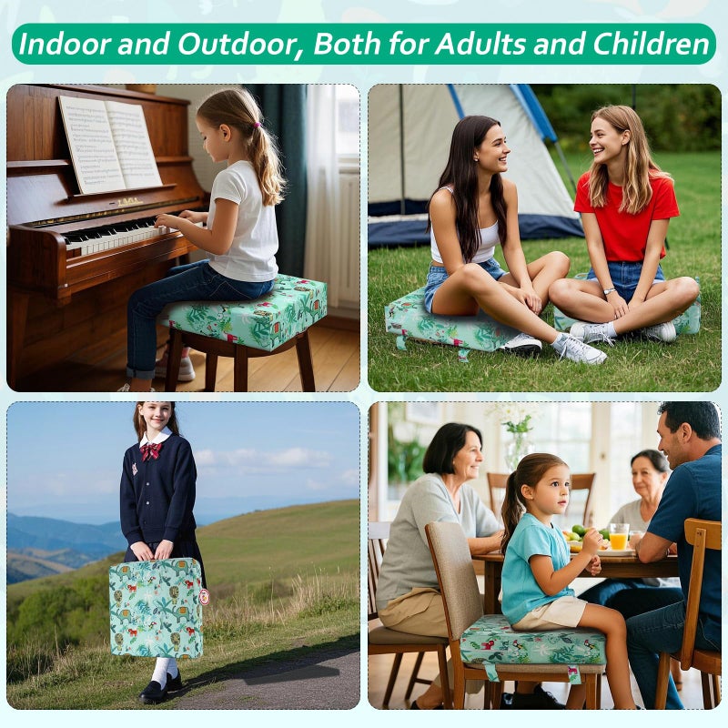 Zicac Portable High Chair Increasing Seat Cushion for Travel Dining Seat Pad for Toddler Kids Baby Infant Washable Thick Chair Seat Pads (Green) - Image 5