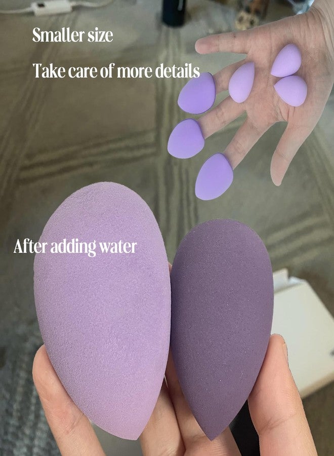 ElegGlo Makeup Sponge Set, 14 Pcs for Liquid Cream, and Powder Latex Free Makeup Blender Sponges Multi-colored for Makeup Application with Storage Box Purple Gifts - Image 5
