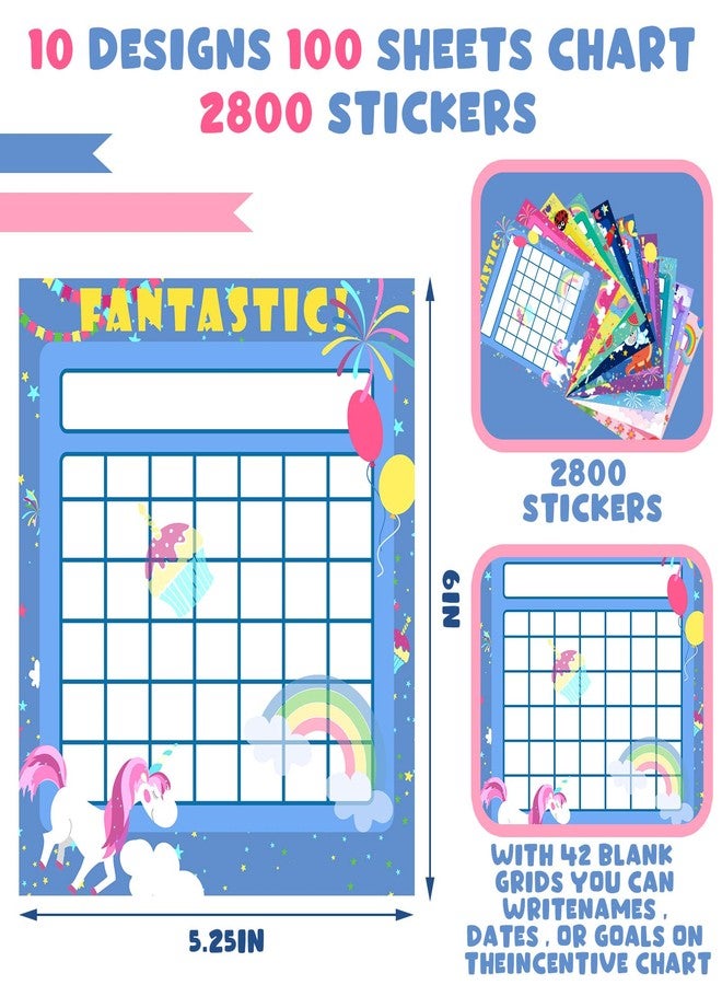 بيرثلين مخططات ملصقات بيرثلين للأطفال، 100 قطعة، مخطط مكافآت وتحفيز سلوك الأطفال، 10 تصاميم مع 2800 ملصق نجمة صغيرة، قابلة للمسح الجاف، مناسبة للتدريس في الفصل أو للاستخدام المنزلي - Image 2