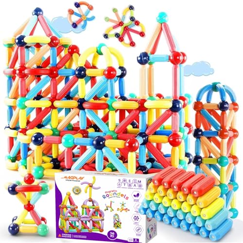 KIPA Gaming MagPlay Roundel | 36-Piece Magnetic Sticks and Blocks Building Set - Educational STEM Toy for Toddlers (3+ Years) - Montessori Learning and Construction Kit (Roundel - 36Pcs) - Image 1