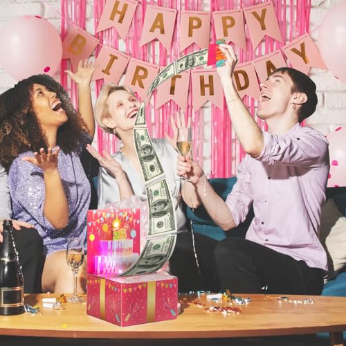 JOYJOM Surprise Musical Pop Up Birthday Card, Money Roll Pull Box, Cash Gift Box for Women, Girls - Image 4