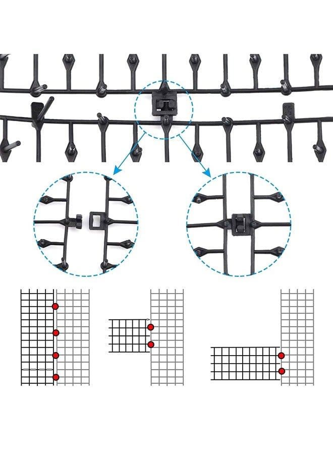 HQ-GAMING Cat Scat Mat With Spikes, Cat Repellent Mat with Spikes Pet Deterrent Net Anti Cat Mat Gardening Plastic Cat Scat Mat with 8 U-Shaped Pegs for Wild Animal Outdoor Garden Plants (340X42CM)  - Image 2