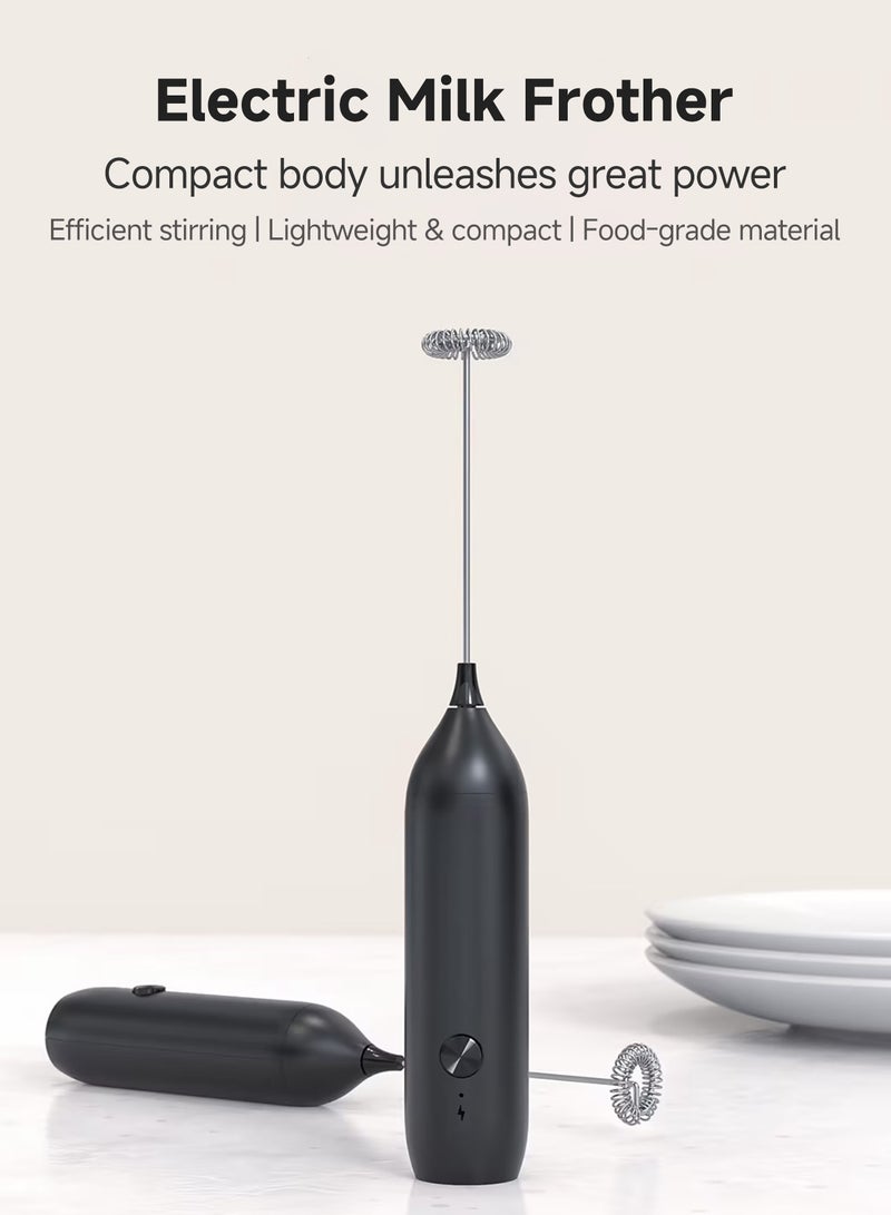 DSP Electric Milk Frother Handheld Rechargeable Coffee Foamer with 304 Stainless Steel Whisk One-Touch Operation Type-C Charging Lightweight & Portable for Latte Cappuccino - Image 2