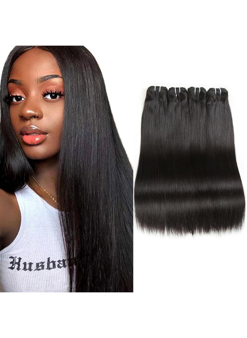 Liang Dian Liang Dian 14 Inch Straight Human Hair 4 Bundles Natural Color 12A Brazilian Virgin Hair 100% Unprocessed Straight Human Hair Bundles(14" 14" 14" 14") 