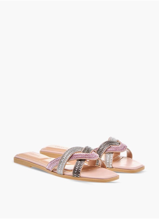 Celeste Womens Embellished Slip-On Sandals Ramadan Collection  - Image 2
