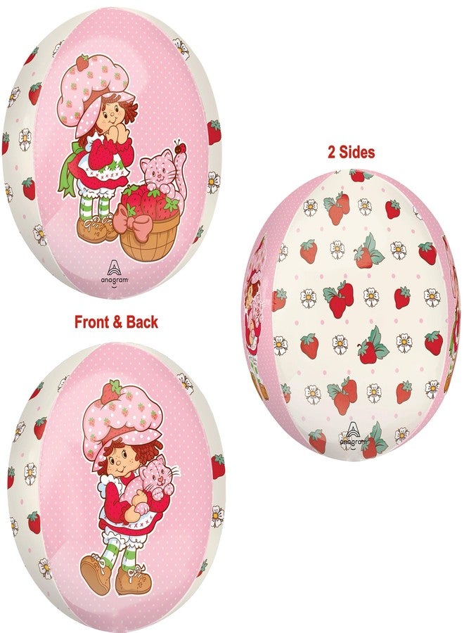 أناجرام مستلزمات حفلات عيد ميلاد أناغرام، زينة باقة بالونات أوربز بنكهة كعكة الفراولة للبنات مكونة من 6 قطع - Image 3