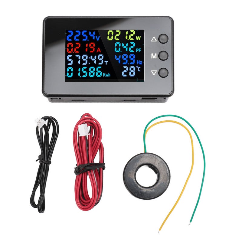 الفولتميتر الرقمي والأميتر 0-100 أمبير 50-300 فولت شاشة LCD واضحة - قراءات دقيقة لعداد الجهد والتيار الرقمي للنظام الكهربائي - Image 1
