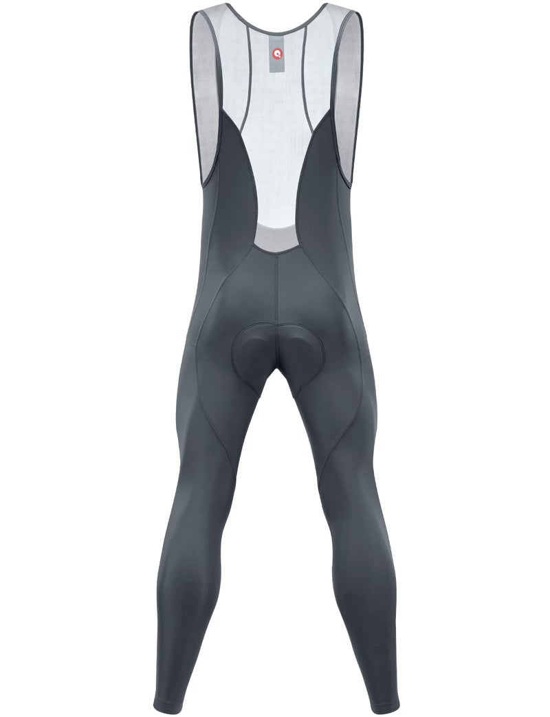 qualidyne Men's Thermal Cycling Bib Tights, 3D Padded, Fleece-Lined Winter Bike Leggings for Cold-Weather Riding - Image 2