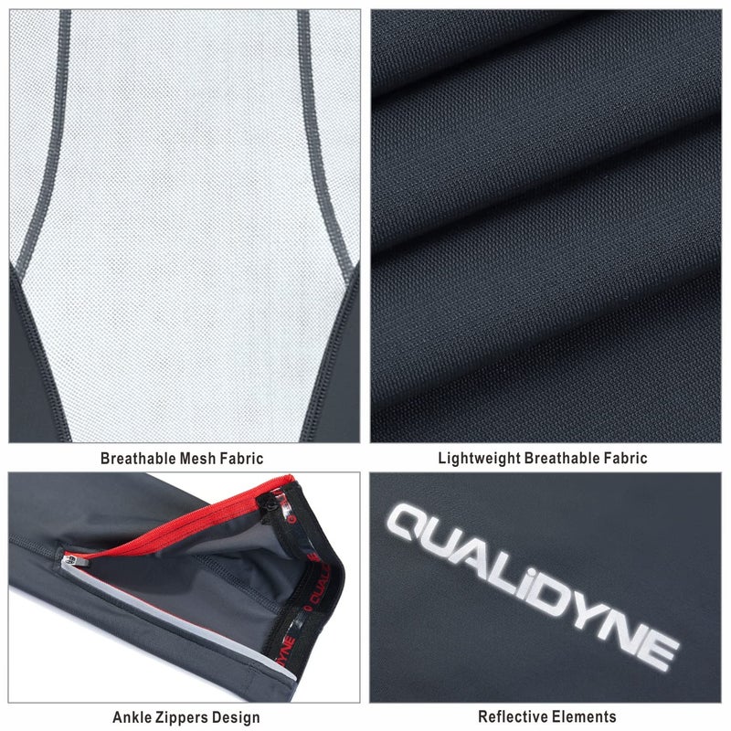 qualidyne Men's Thermal Cycling Bib Tights, 3D Padded, Fleece-Lined Winter Bike Leggings for Cold-Weather Riding - Image 4