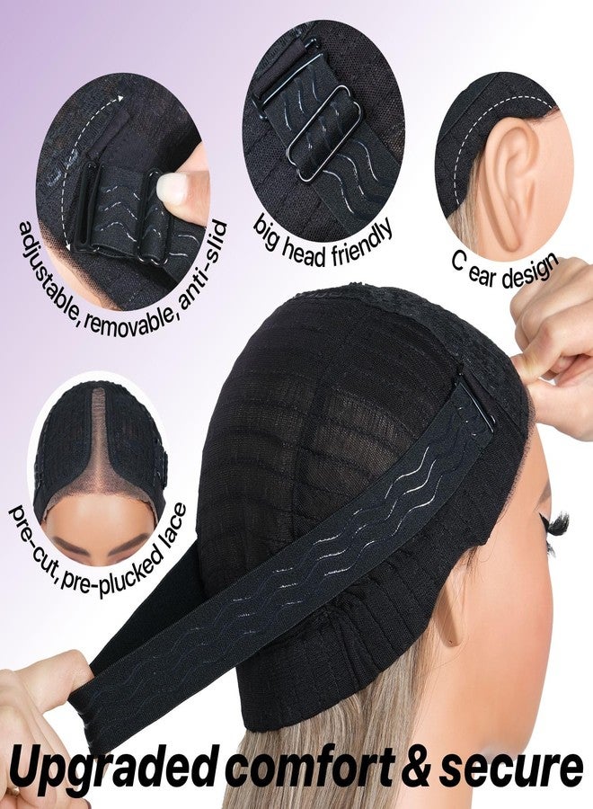 BrownBomb Ombre Purple Black Wear and Go Glueless Wigs Pre Plucked Pre Cut for Beginners Synthetic Lace Front Wig with Bangs Long Straight layered Wig HD Lace 26 Inch 3 Seconds to Wear for Beginners - Image 5