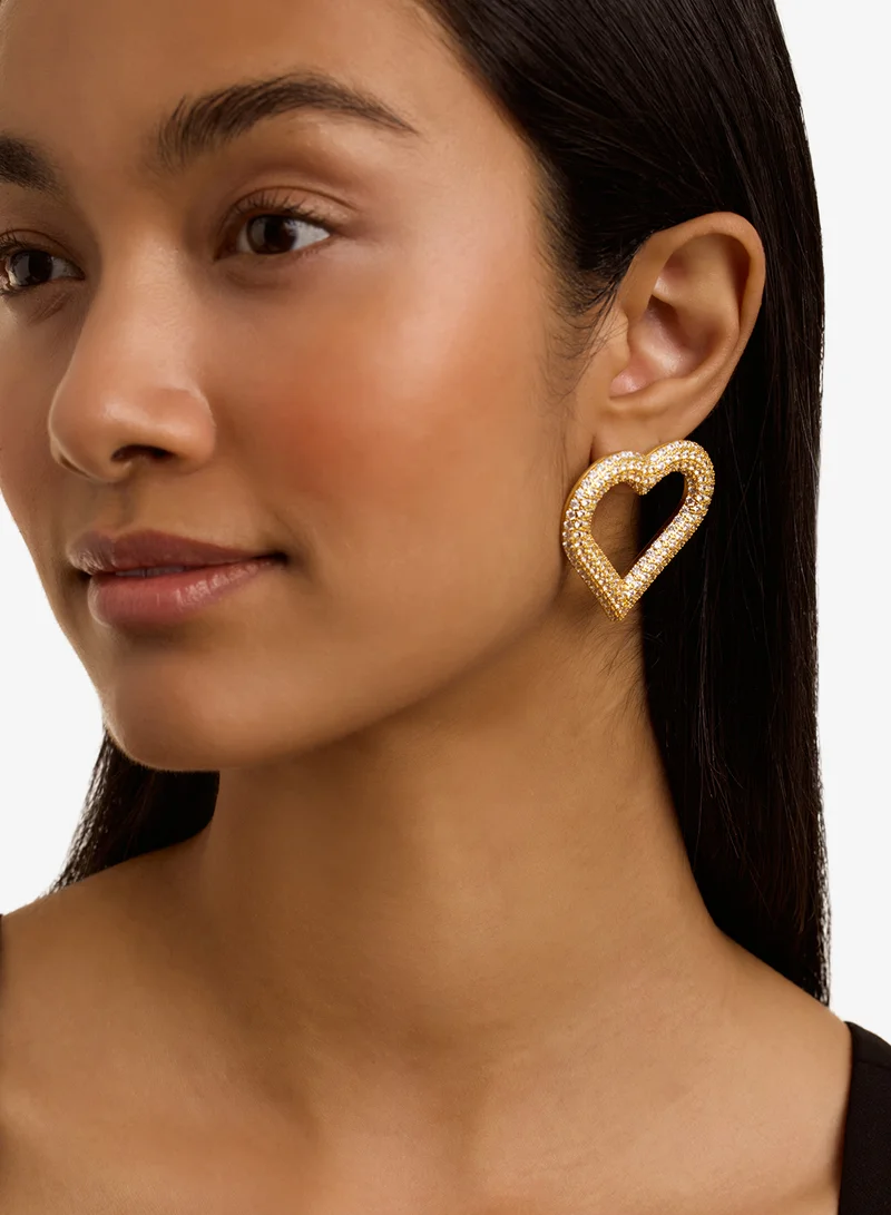 تيد بيكر أقراط مرصعة بالكريستال على شكل قلب