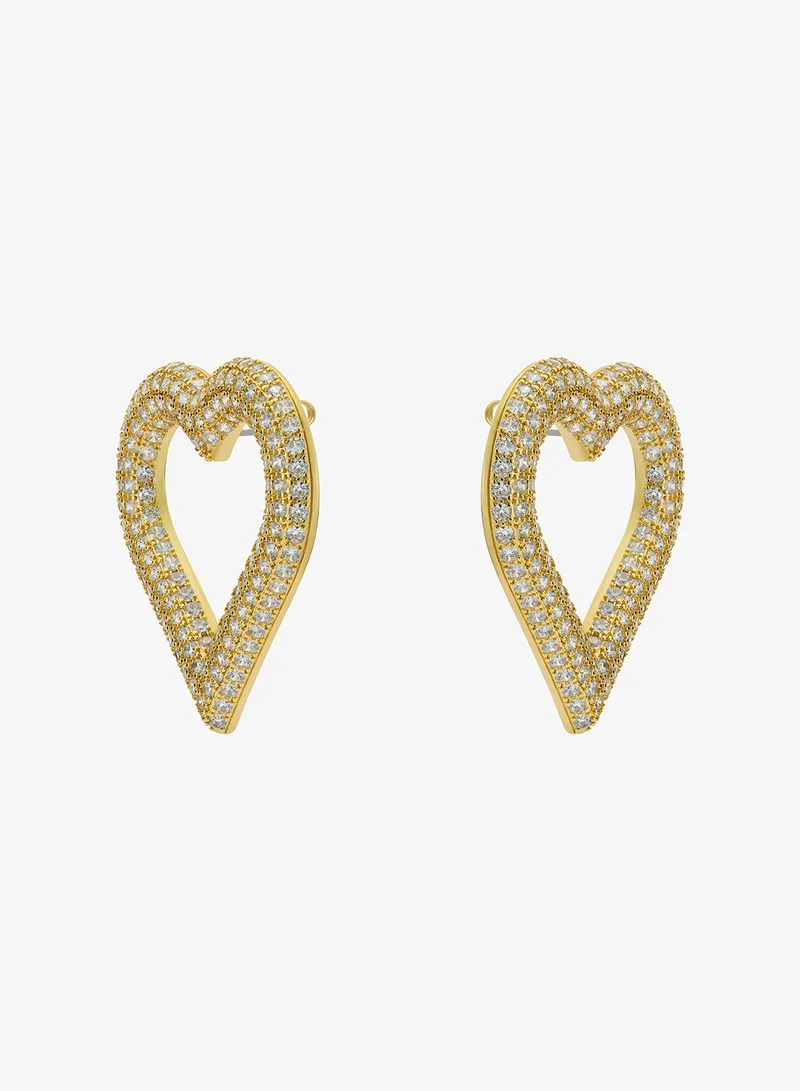 تيد بيكر أقراط مرصعة بالكريستال على شكل قلب