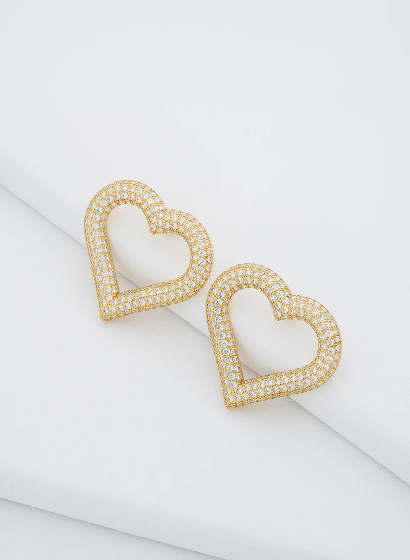 تيد بيكر أقراط مرصعة بالكريستال على شكل قلب