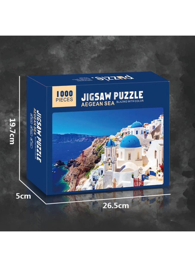 Adult 1000 Piece Jigsaw Round Thousand Color Rainbow Starry Sky Earth Starry Sky 3D Puzzle Science And Education Children's Toys-Color:7050-009 White Card Thickening 【Flowers And erflies】】 - Image 5