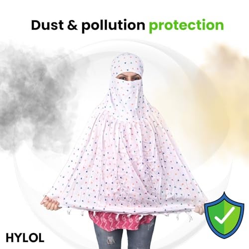 HYLOL Pure Cotton Innovative Stylish Heart Printed Pattern Fancy Scarf With Sun Protection Cover Face Cotton Mask for Women's and Girls (Heart), Female, Multicolour - Image 4