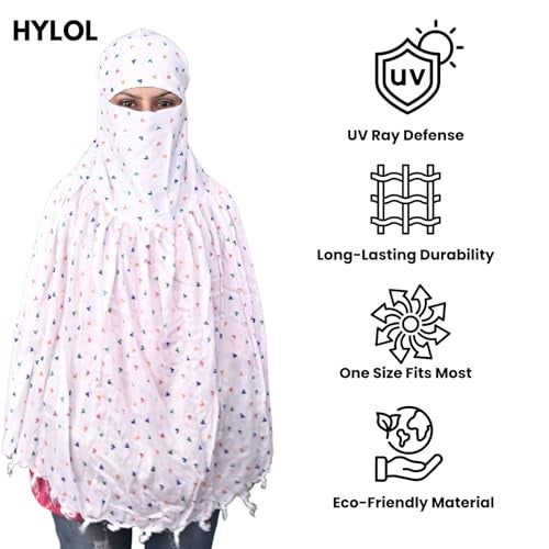 HYLOL Pure Cotton Innovative Stylish Heart Printed Pattern Fancy Scarf With Sun Protection Cover Face Cotton Mask for Women's and Girls (Heart), Female, Multicolour - Image 5