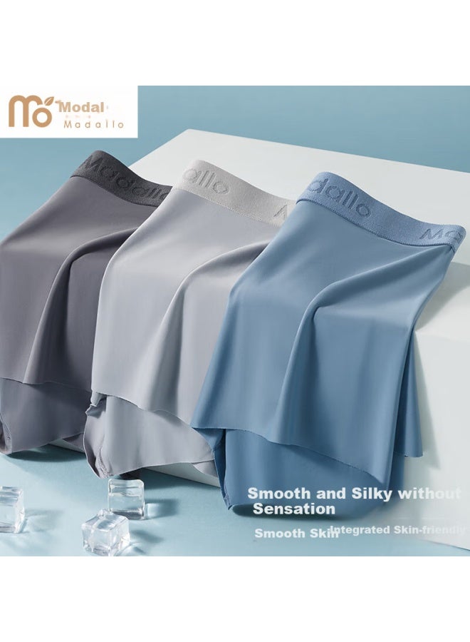 Modal 5-pack Men's Ice Silk 10a Antibacterial Boxer Briefs Loose And Breathable Naked Feeling Men's Shorts - Image 5