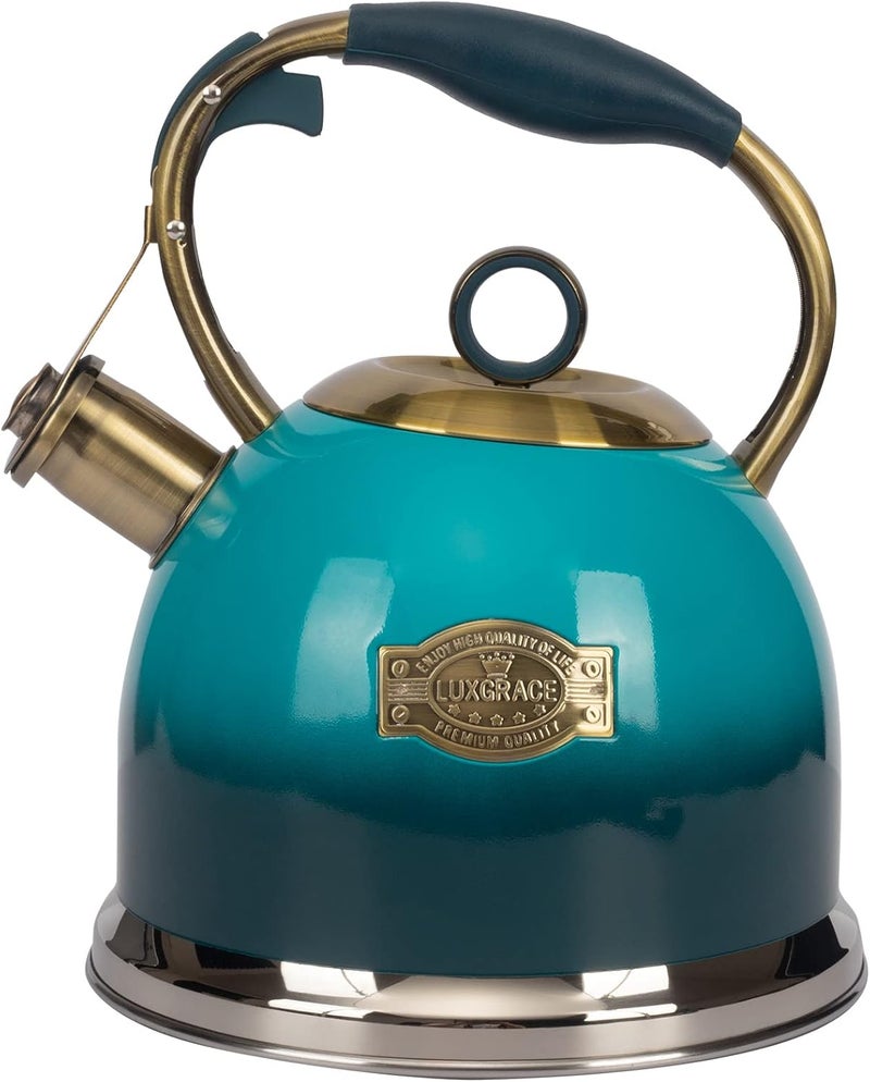 LUXGRACE Tea Kettle -3.0 Quart Tea Kettles Stovetop Whistling Teapot Stainless Steel Tea Pots for Stove Top Whistle Tea Pot - Image 1