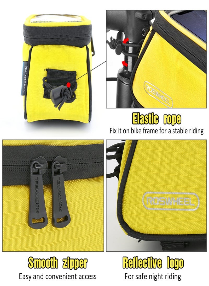 Generic Touch Screen Bike Handlebar Bag Reflective Front Frame Top Tube Bicycle Pouch Cycling Front Storage Bag for 4.2in Large Screen  - Image 4