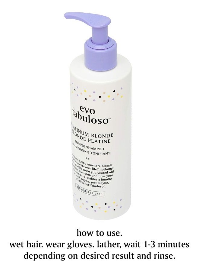 EVO Fabuloso - Platinum Blonde Toning Shampoo - Refreshes and revives colored hair - Purple Shampoo to Extended Life of Color - Treated Blonde Hair - 250ml / 8.4oz - Image 3
