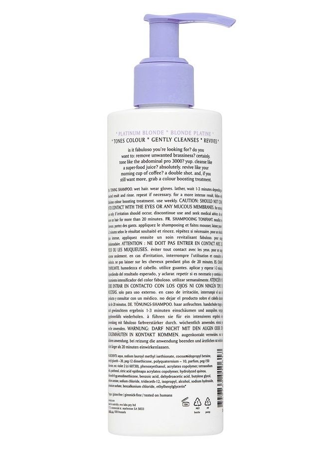 EVO Fabuloso - Platinum Blonde Toning Shampoo - Refreshes and revives colored hair - Purple Shampoo to Extended Life of Color - Treated Blonde Hair - 250ml / 8.4oz - Image 1